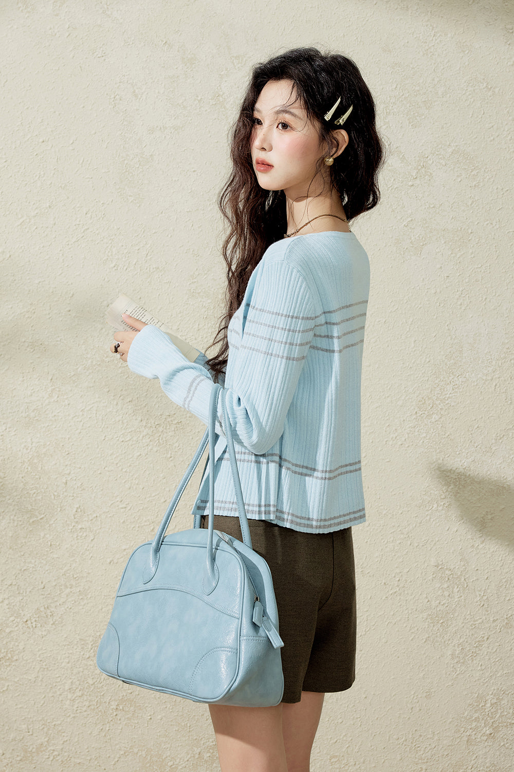 Bộ đồ sơ mi dệt kim cho nữ