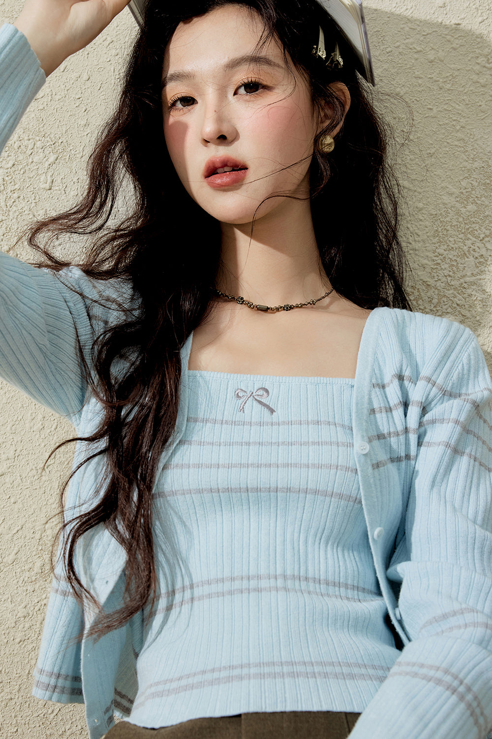 Bộ đồ sơ mi dệt kim cho nữ