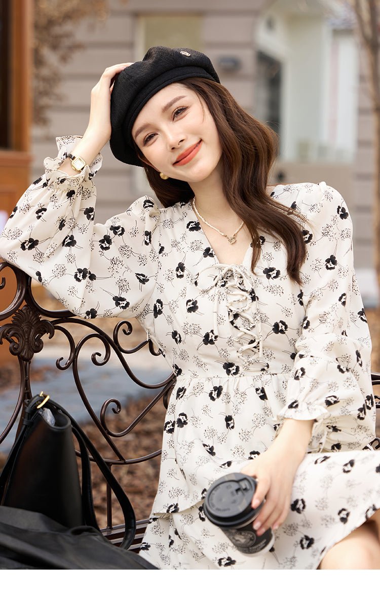 Váy Mini Hoa Đen Cho Nữ