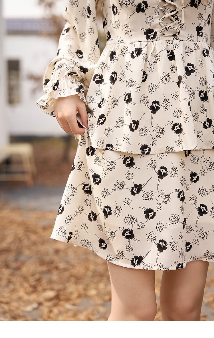 Váy Mini Hoa Đen Cho Nữ