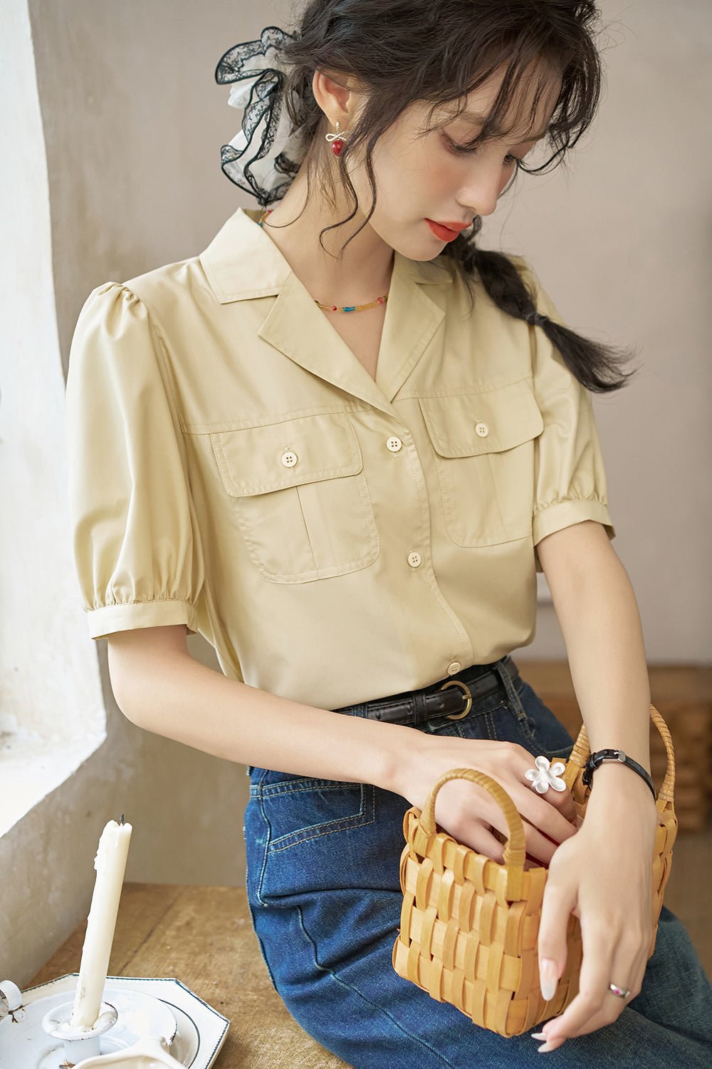 여성을위한 V 넥 셔츠