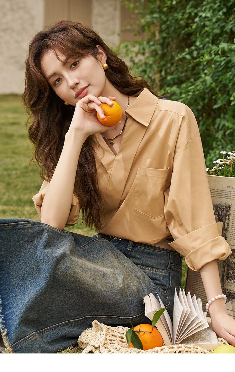 Rok Denim Panjang Pinggang Tinggi untuk Wanita