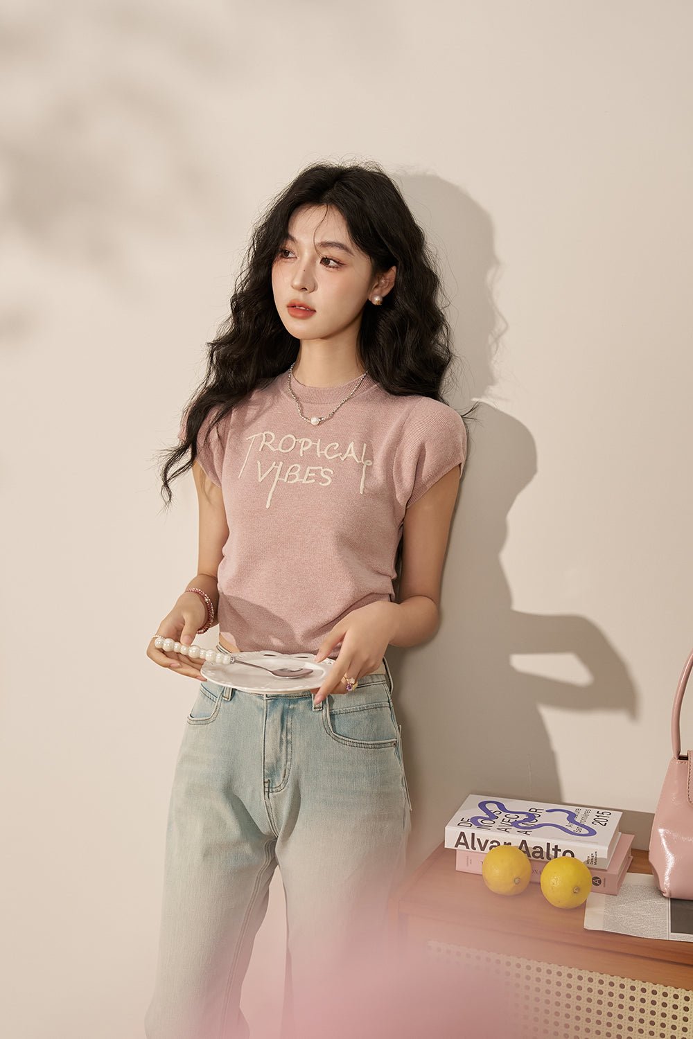 Knit T-shirt for Women - Mishow
