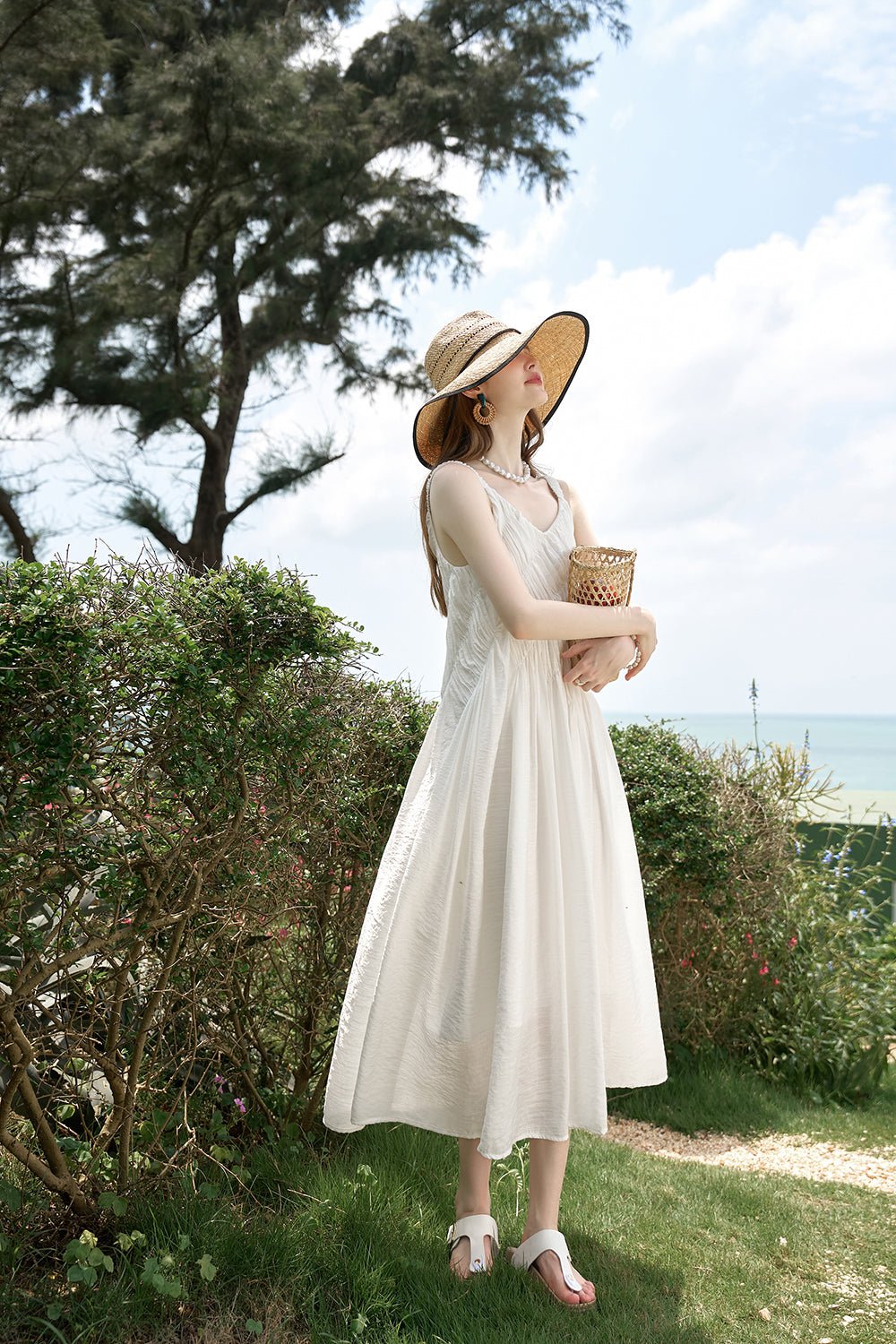 Gaun Tali Spaghetti Maxi untuk Wanita