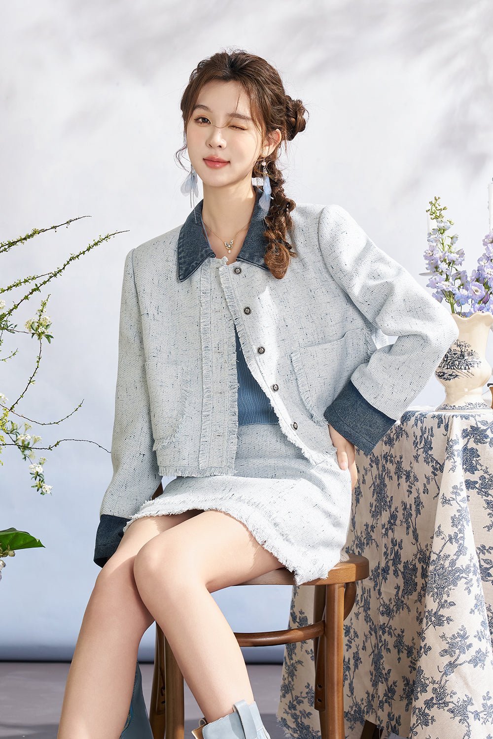 코트와 스커트 세트 별도 판매