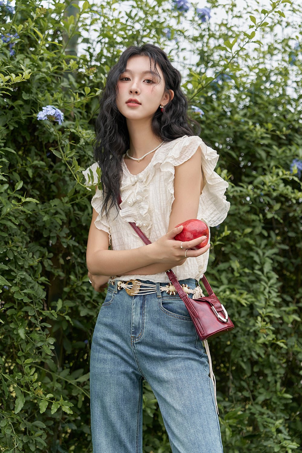 Women's Butterfly Sleeve Blouse - Mishow