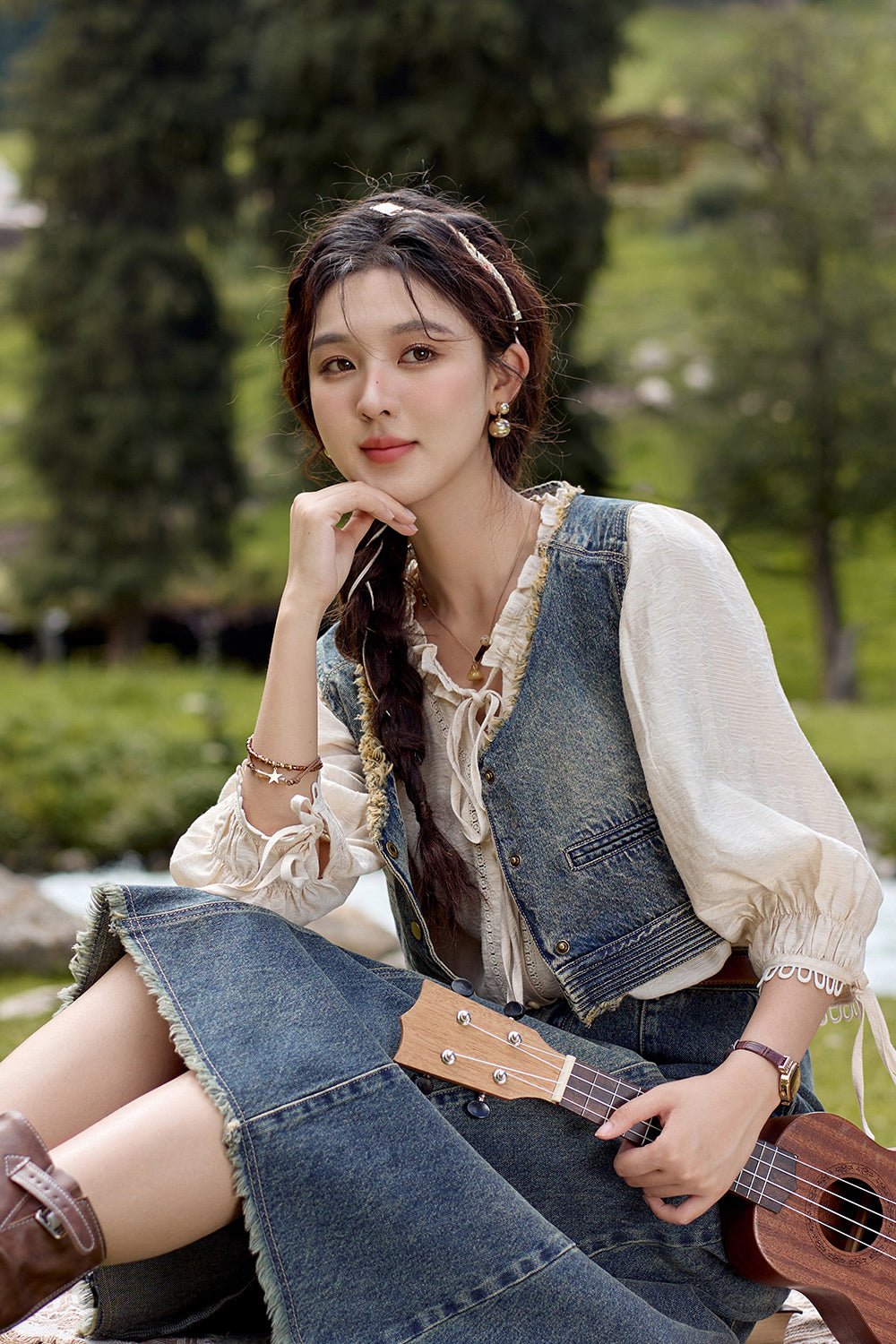 Áo Vest Denim Cho Nữ