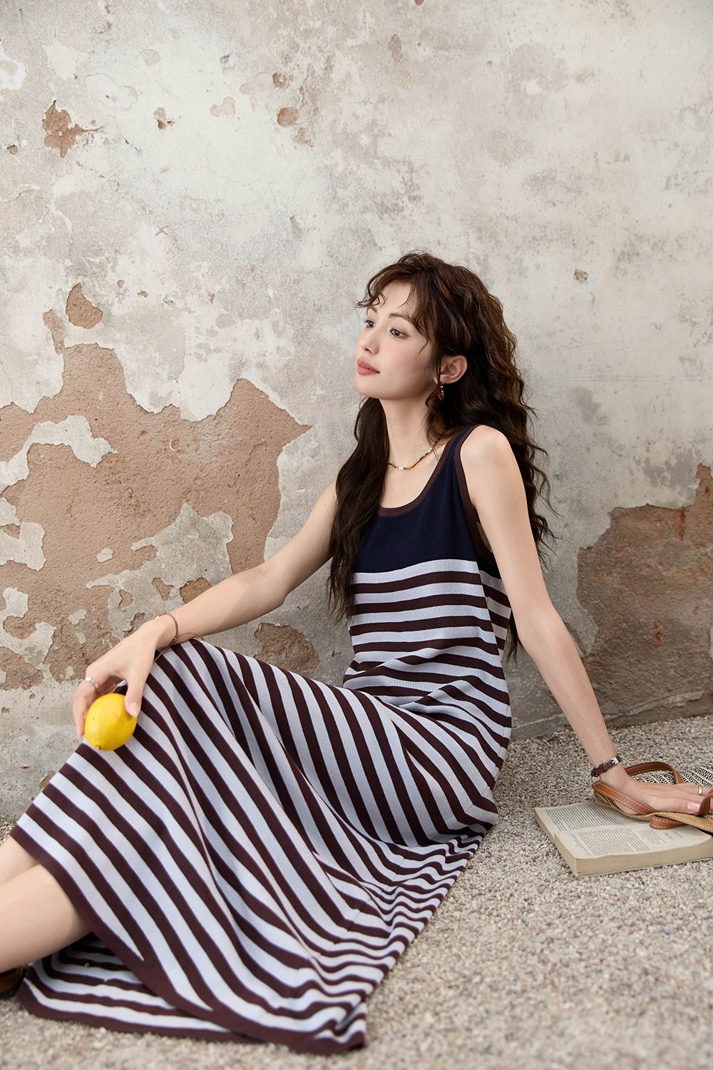 Gaun Tali Spaghetti Maxi untuk Wanita