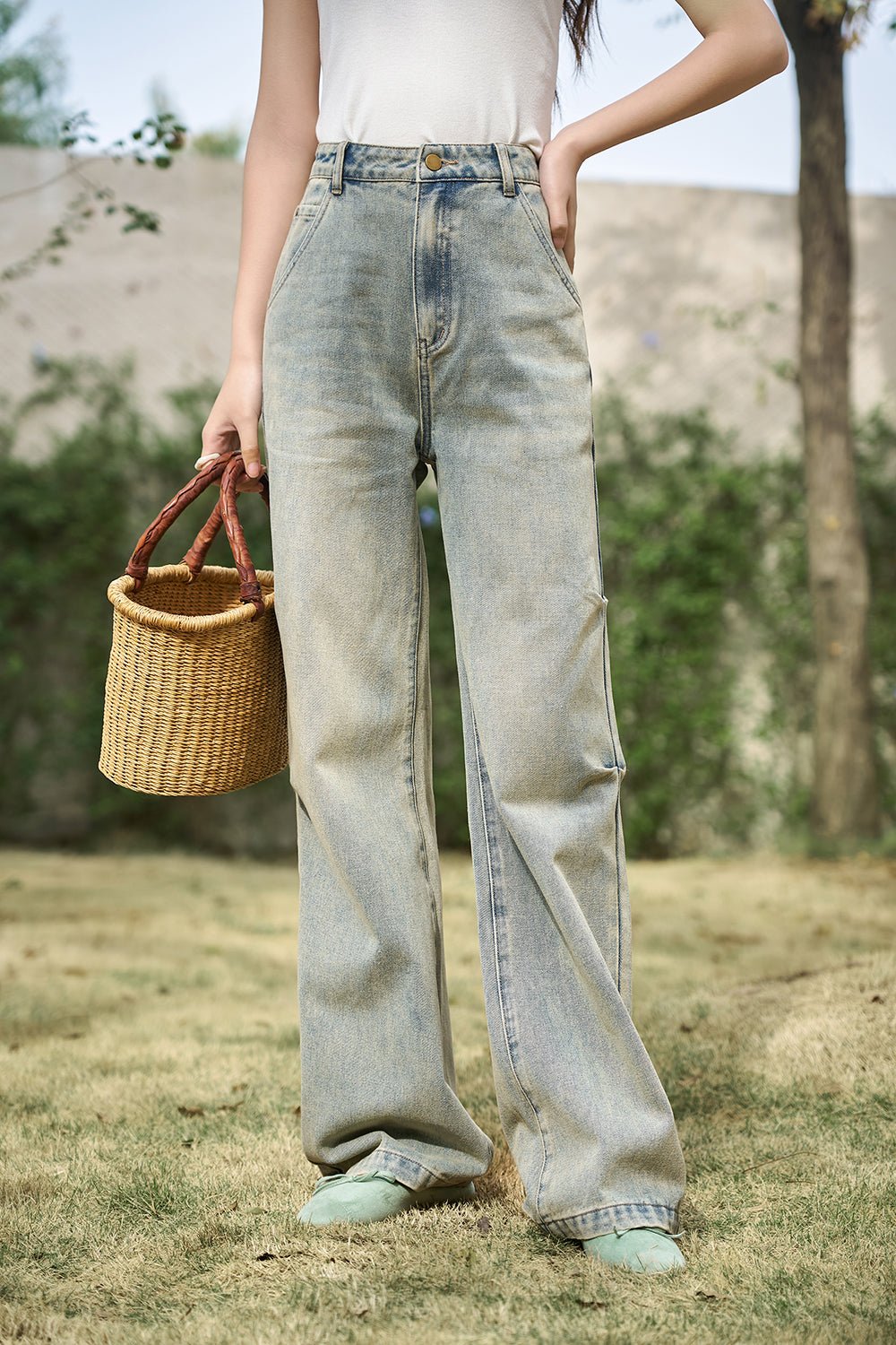 女性用デニムジーンズ