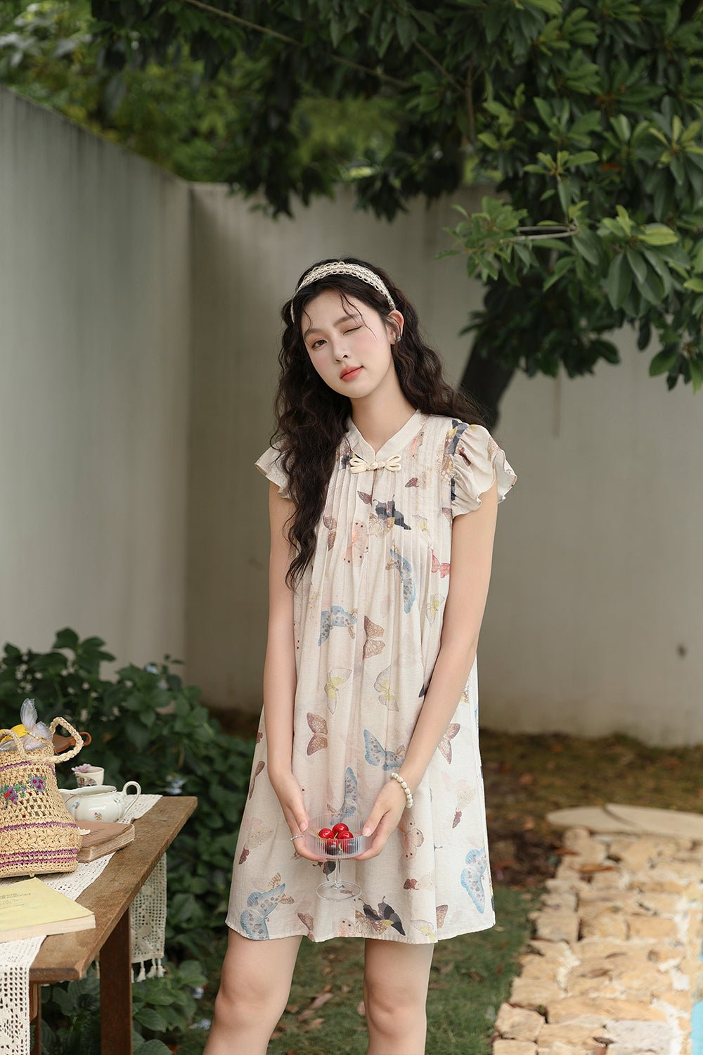 Gaun Midi Bunga untuk Wanita