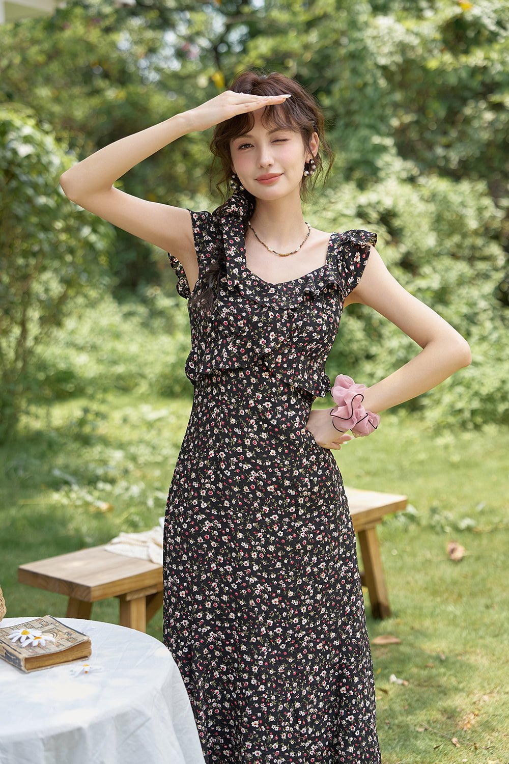 女性のための花のマキシドレス