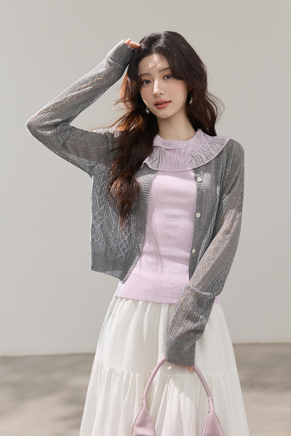 Knit Shirt+Tank Top Set