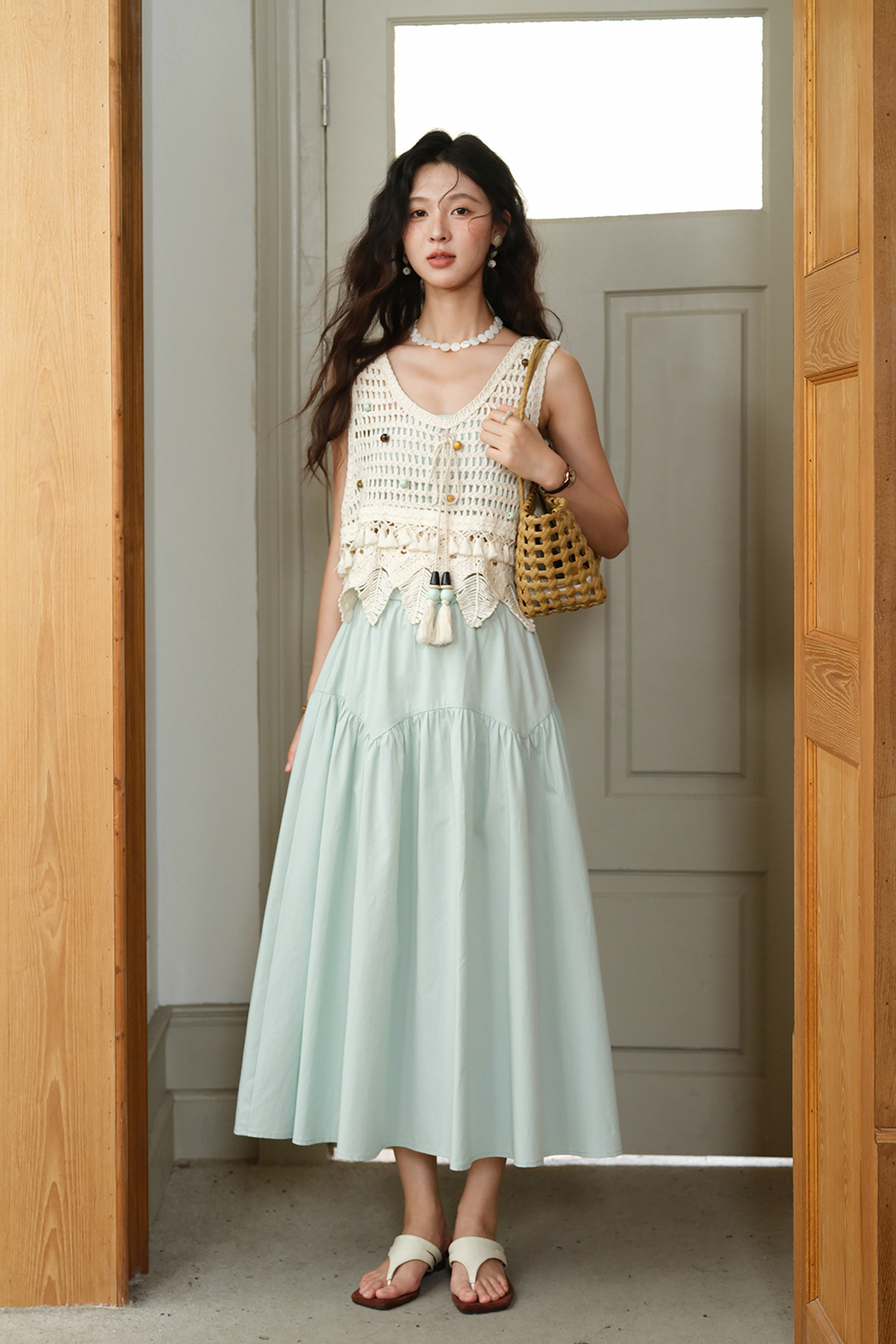 Knitted Vest + Chest Wrap Set