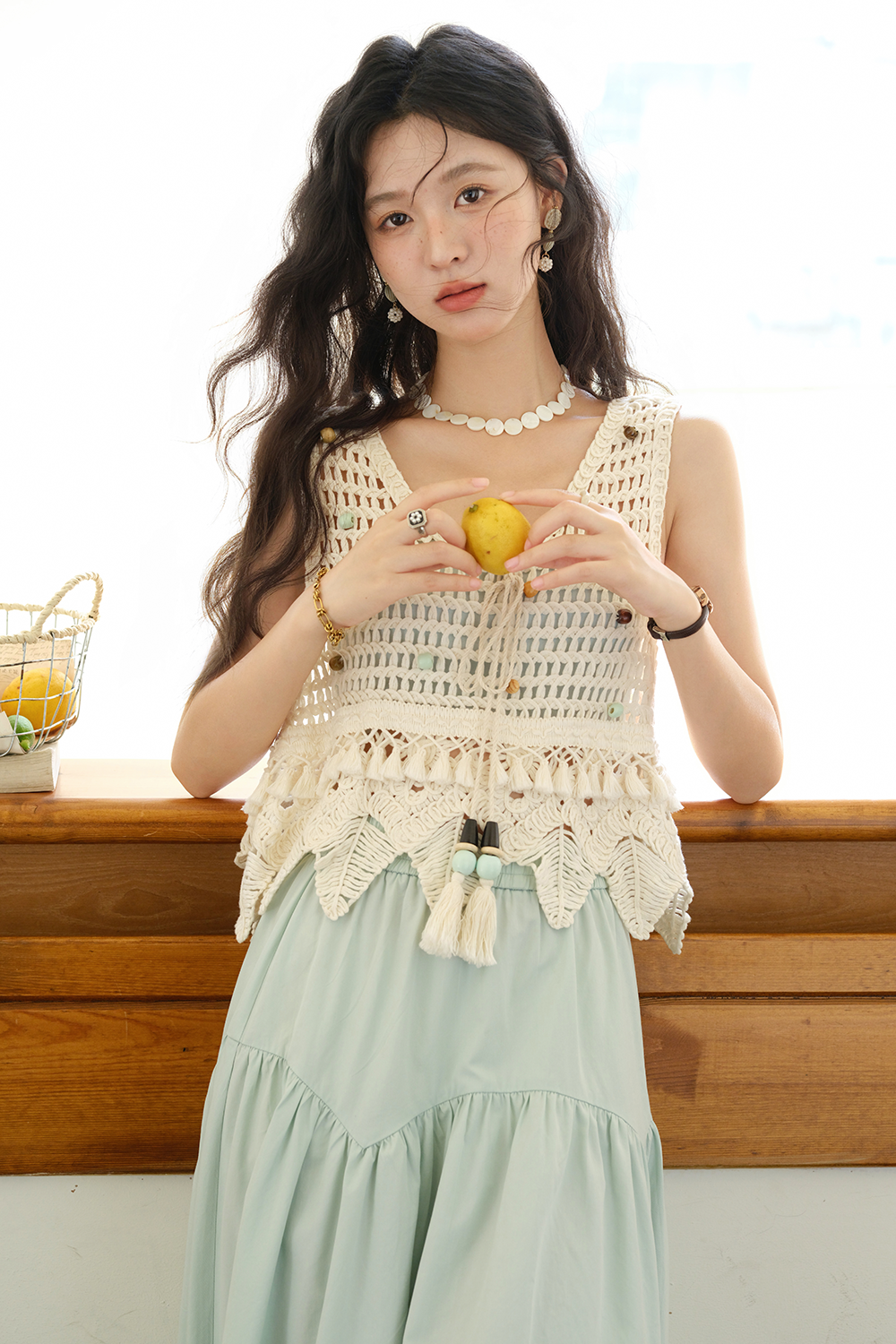 Knitted Vest + Chest Wrap Set