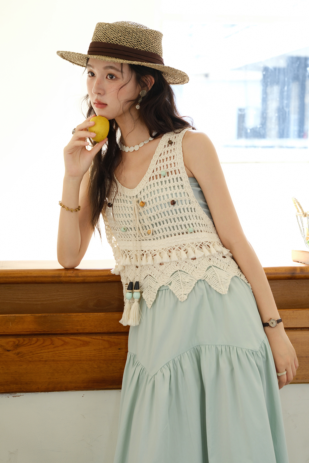Knitted Vest + Chest Wrap Set