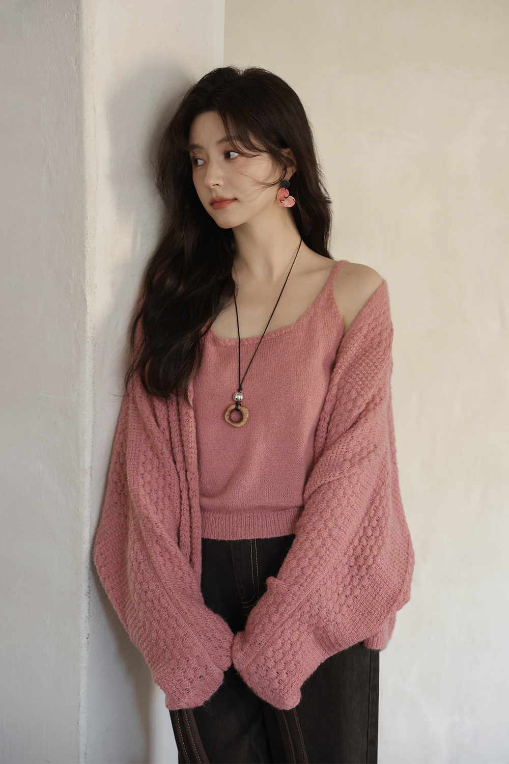 Spaghetti Strap Top and Cardigan Set