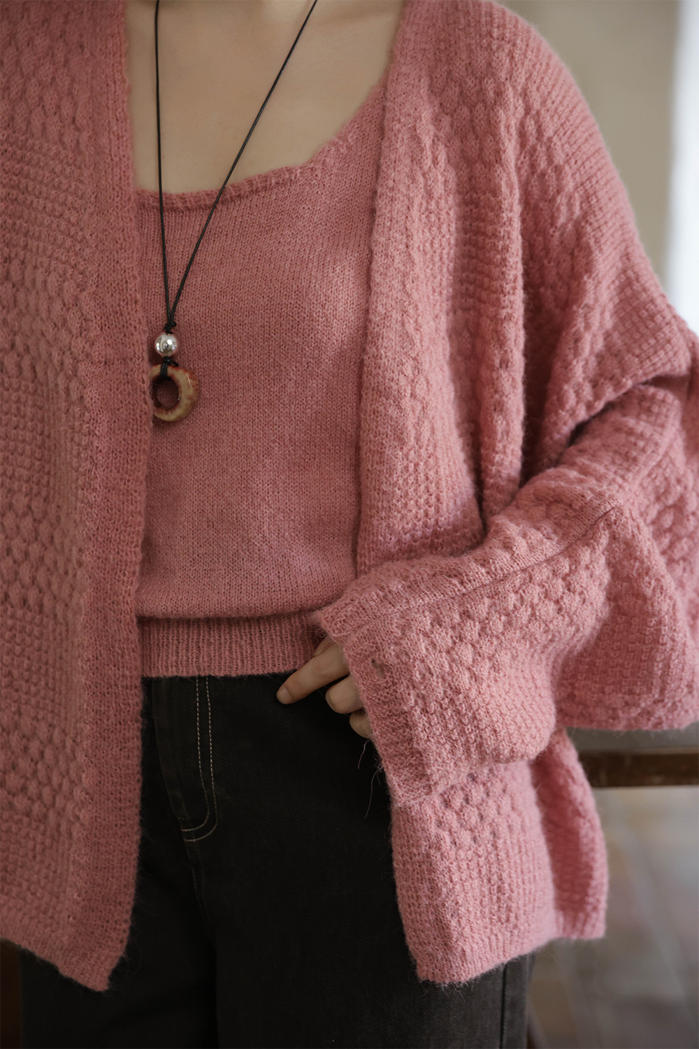 Spaghetti Strap Top and Cardigan Set