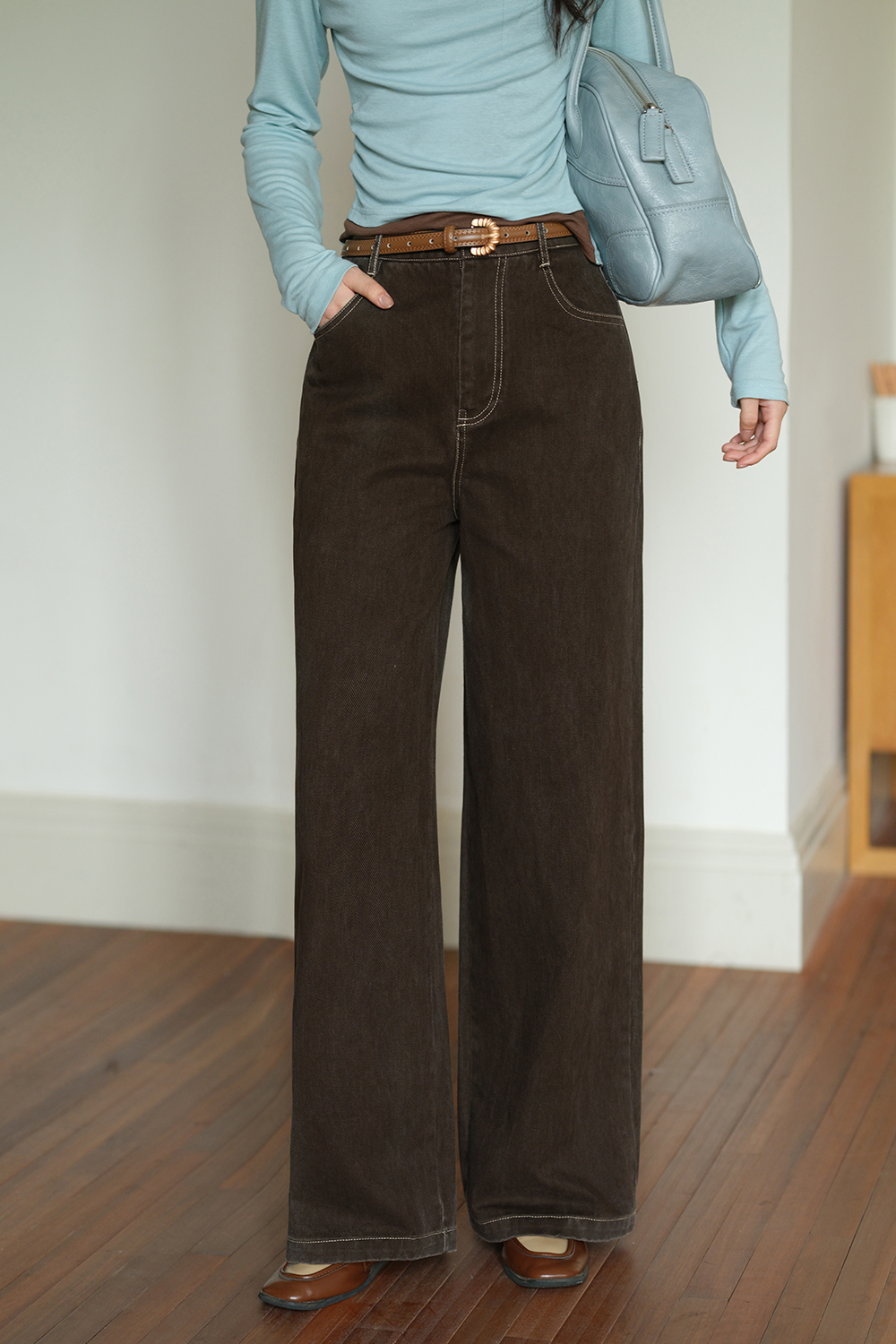 レディースワイドレッグパンツ