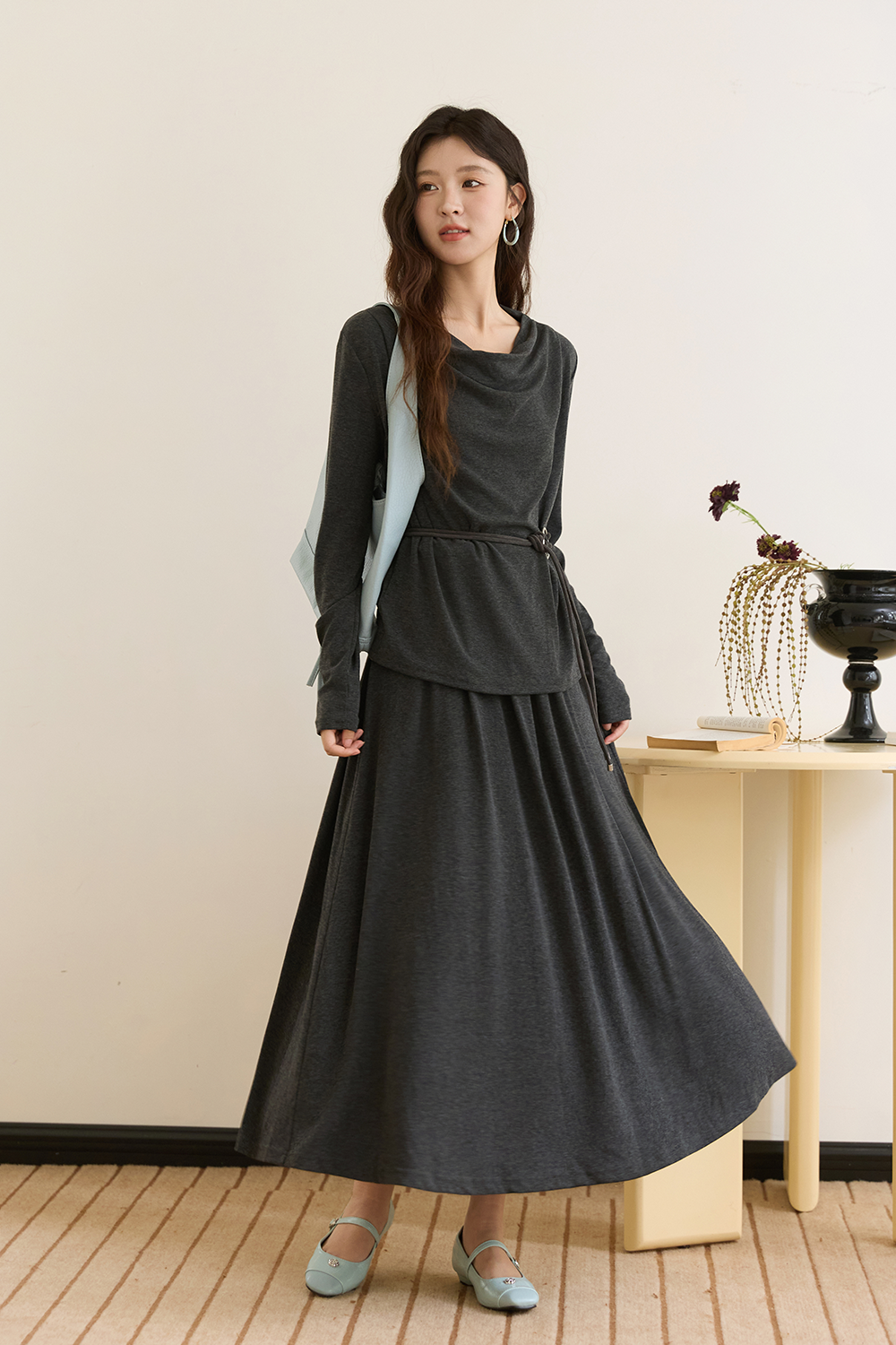 Top and Skirt Suit Set