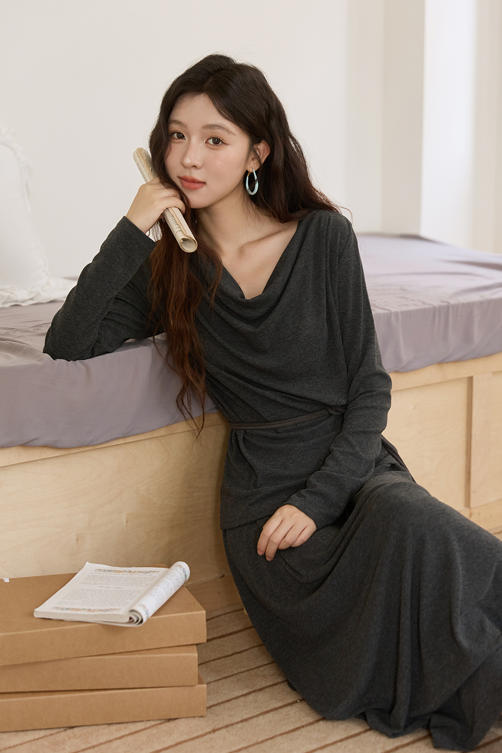 Top and Skirt Suit Set