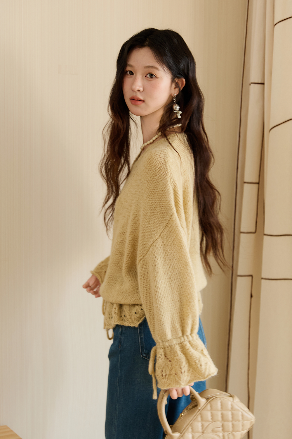 여성용 니트 셔츠