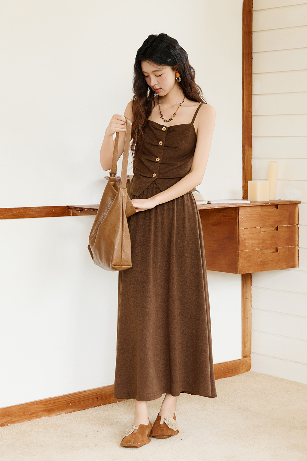 Spaghetti Strap Top and Skirt Set