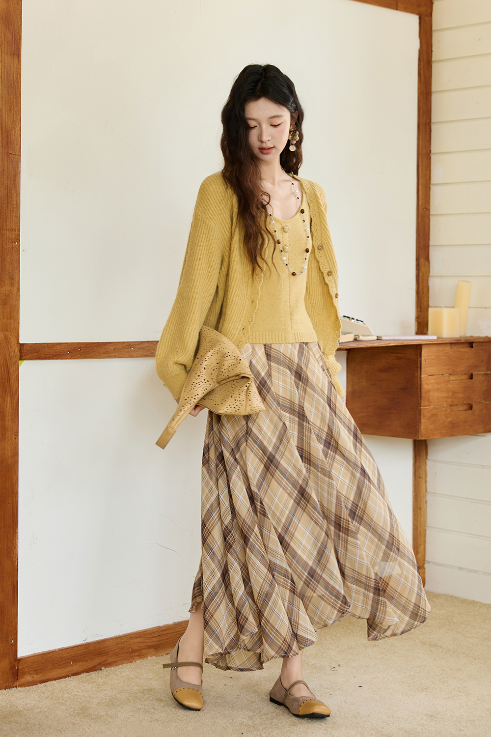 Spaghetti Strap Top and Cardigan Set