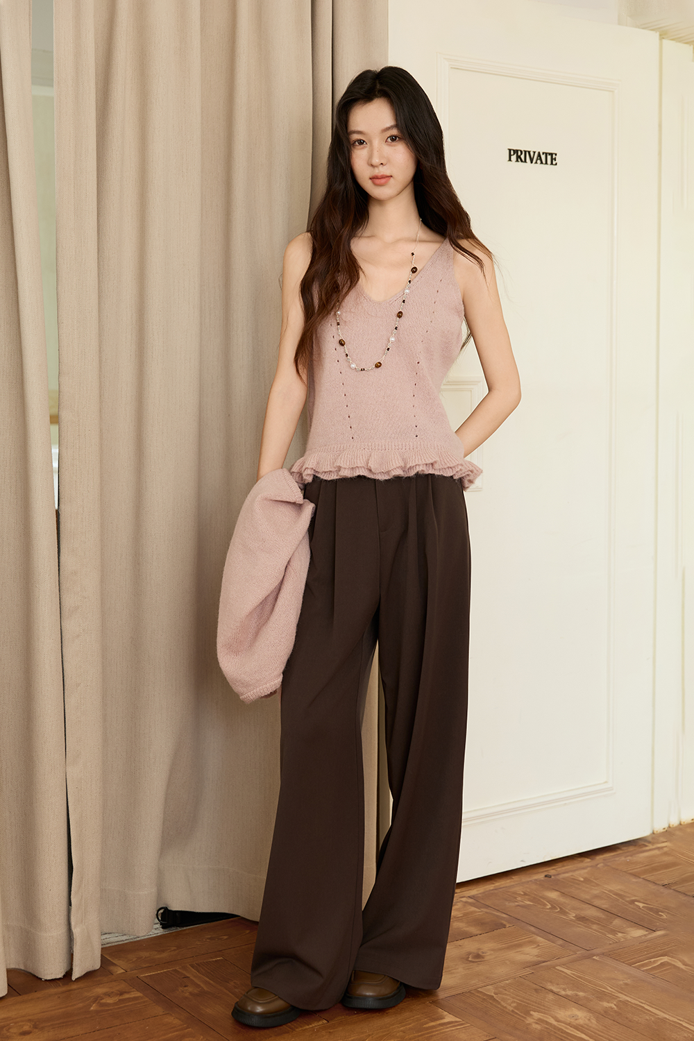 Spaghetti Strap Top and Cardigan Set