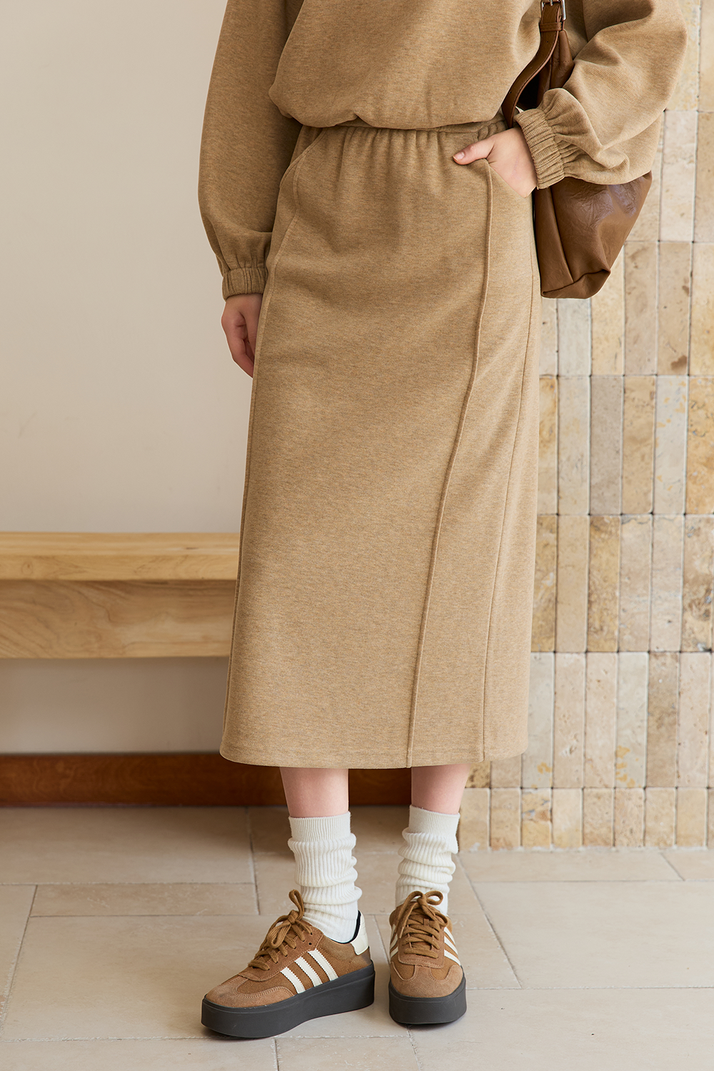 Sweatshirt and Skirt Suit Set