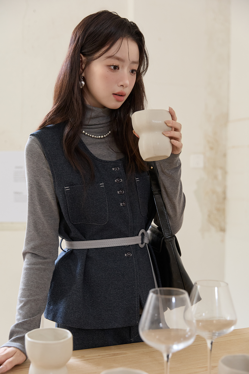 Vest+T-shirt+Skirt Set