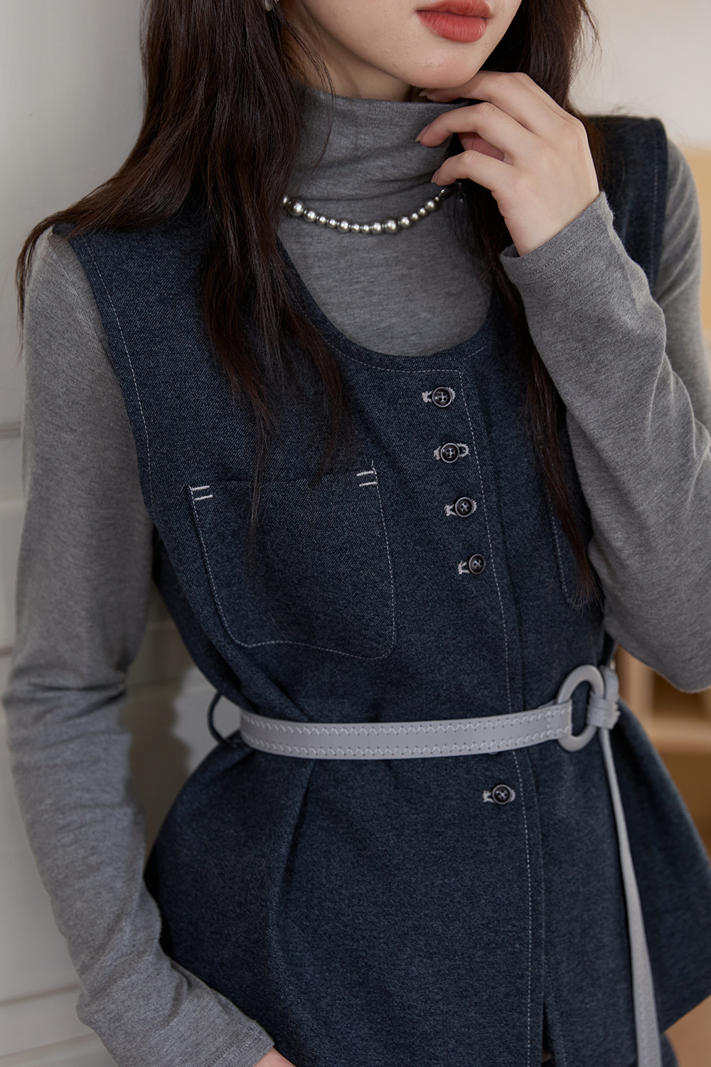 Vest+T-shirt+Skirt Set