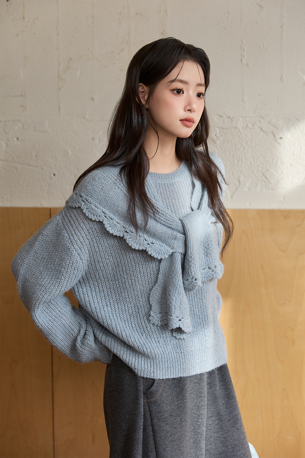 Knit Shirt+Shawl for Women