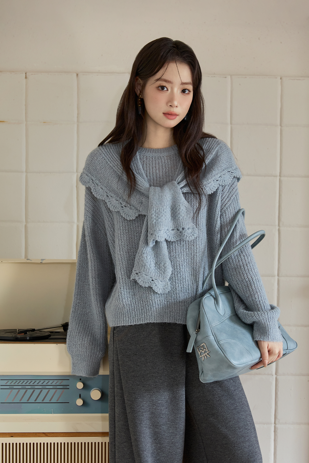 Knit Shirt+Shawl for Women