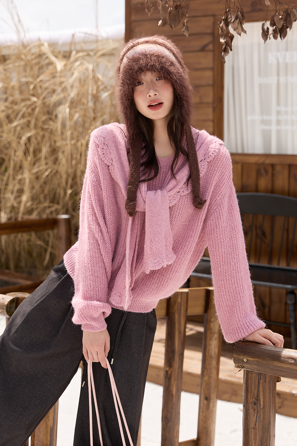 Knit Shirt+Shawl for Women