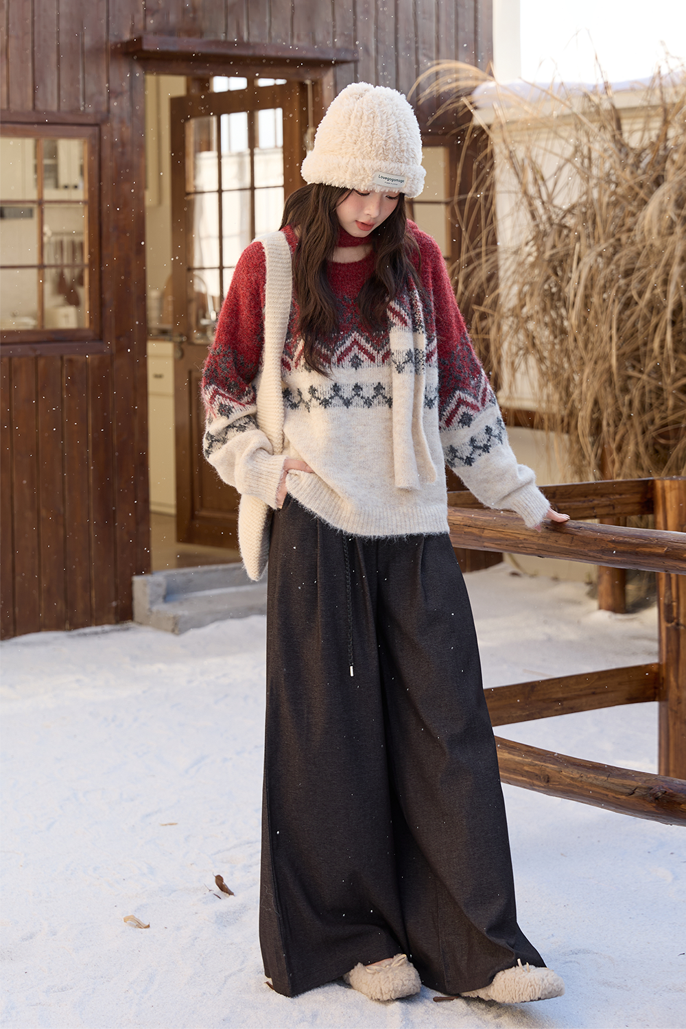 Knit Shirt+Scarf for Women