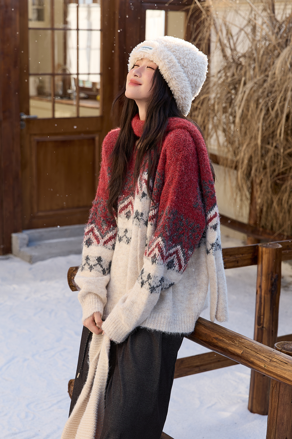 Knit Shirt+Scarf for Women