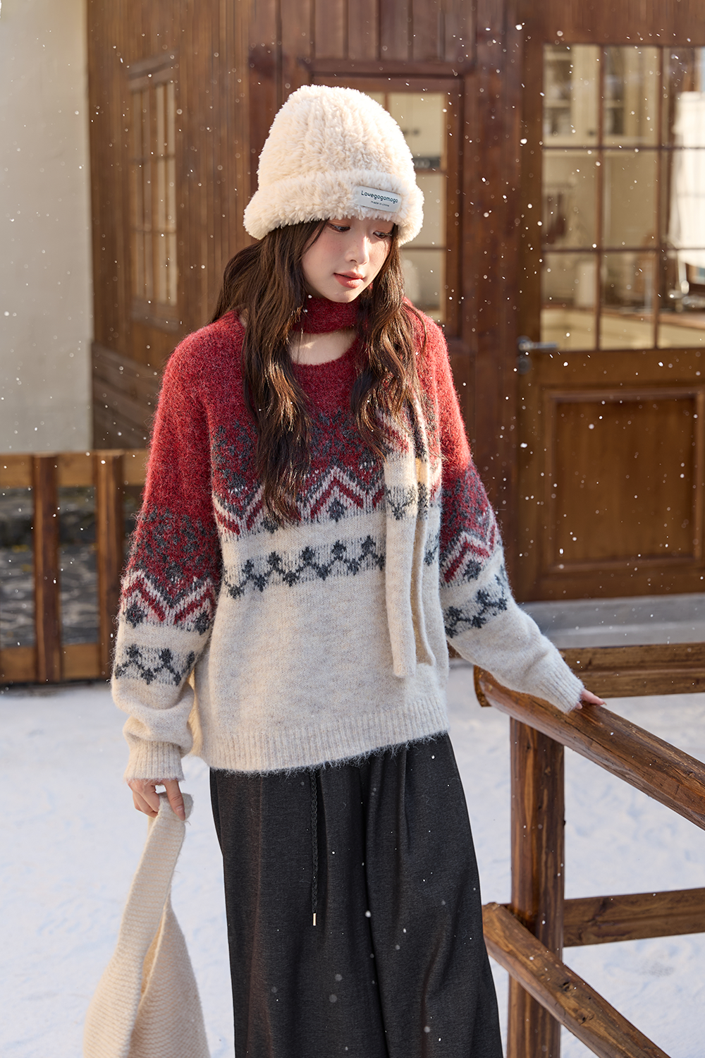 Knit Shirt+Scarf for Women