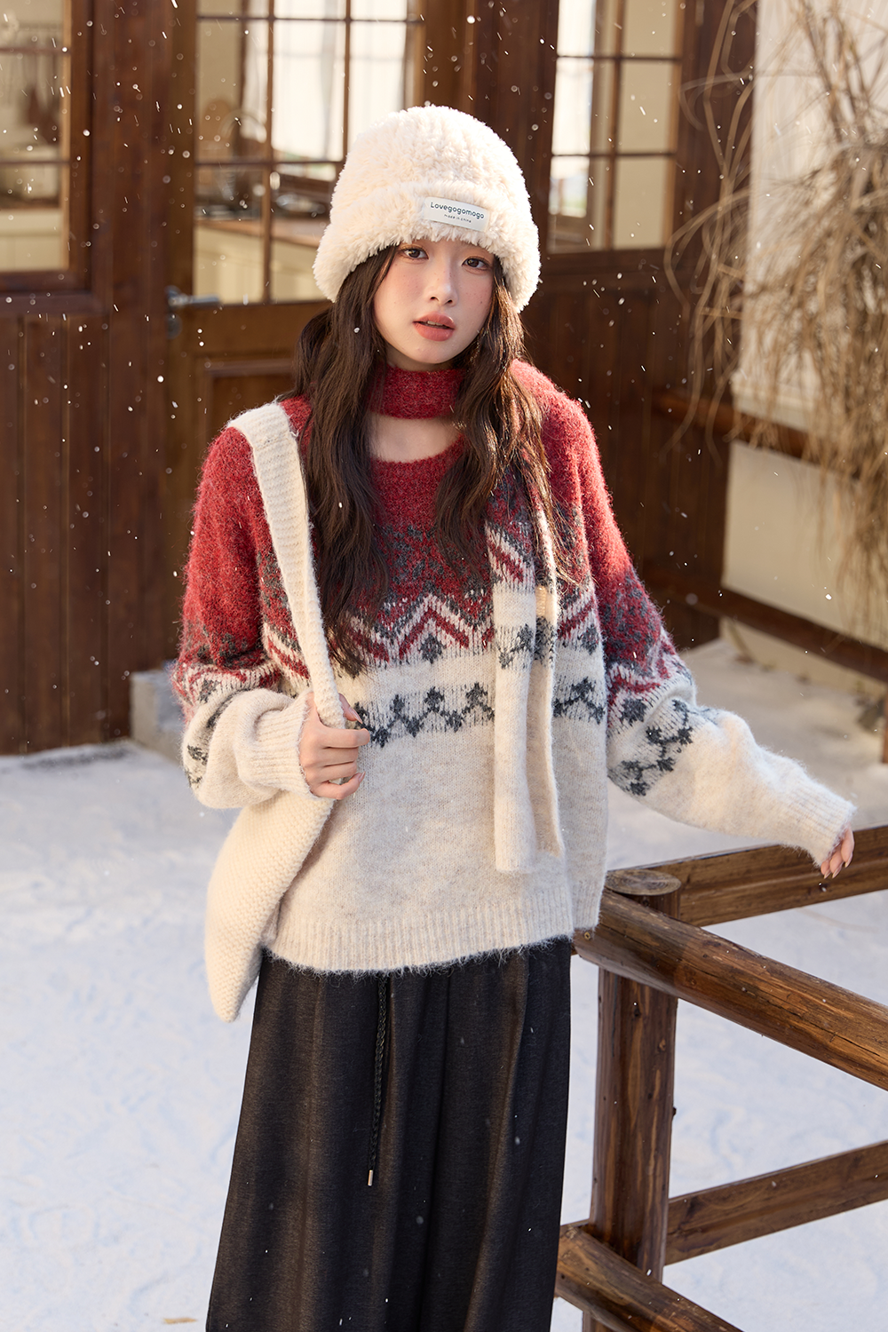 Knit Shirt+Scarf for Women