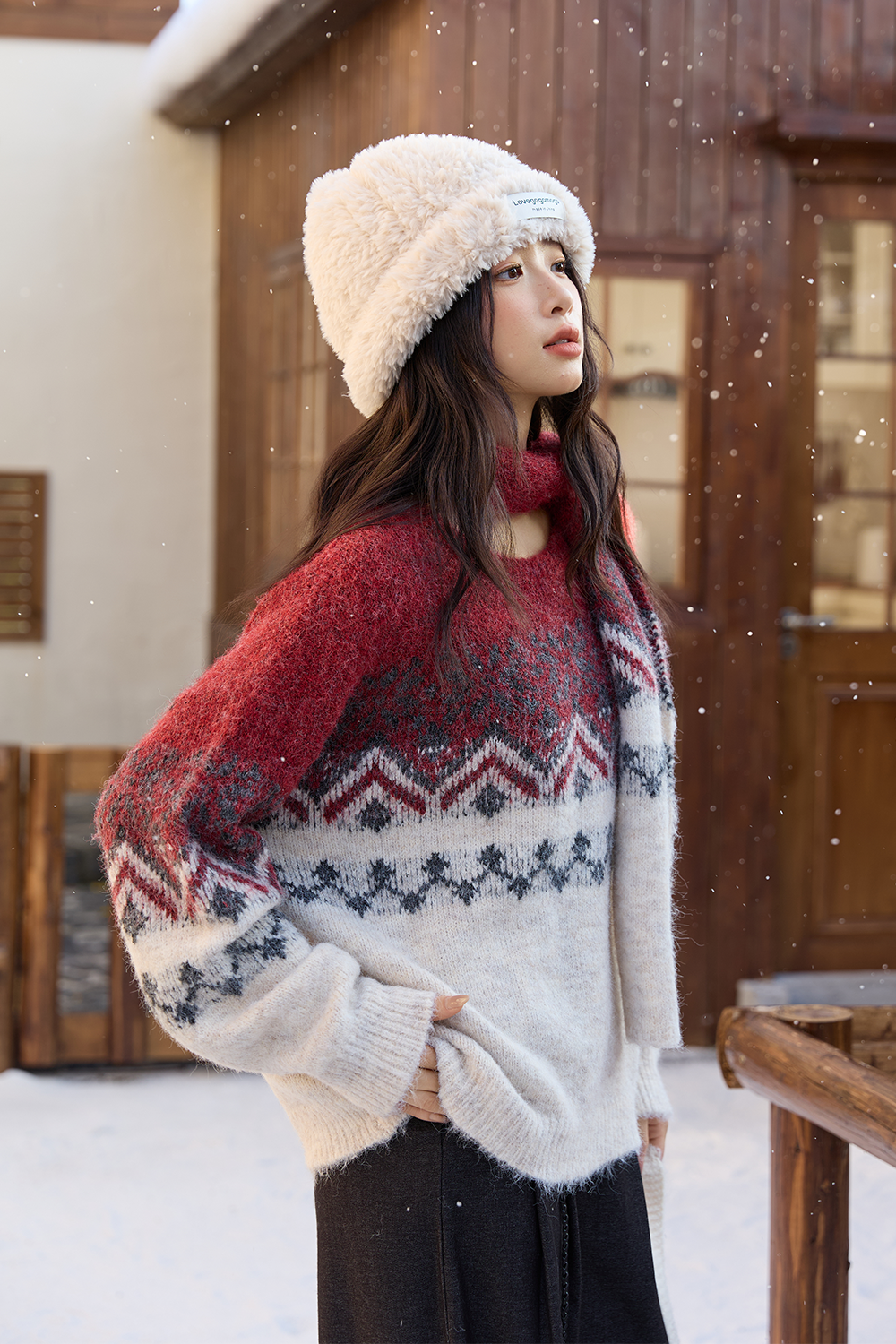 Knit Shirt+Scarf for Women