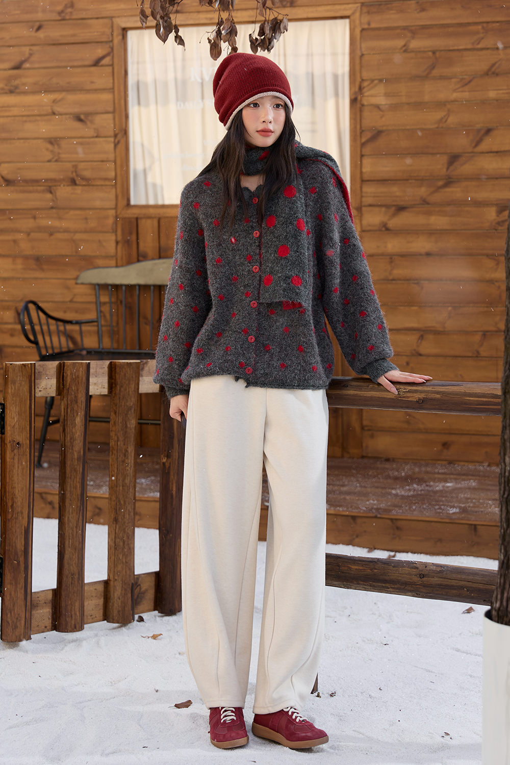 Knit Shirt+Scarf for Women