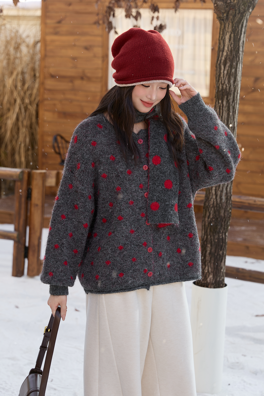 Knit Shirt+Scarf for Women