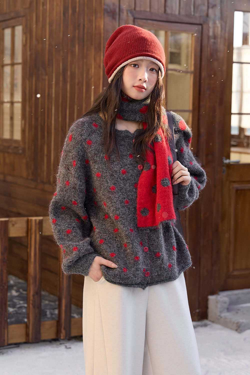 Knit Shirt+Scarf for Women