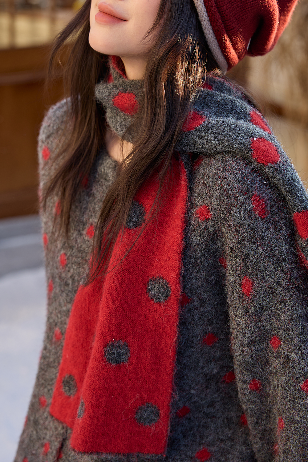 Knit Shirt+Scarf for Women
