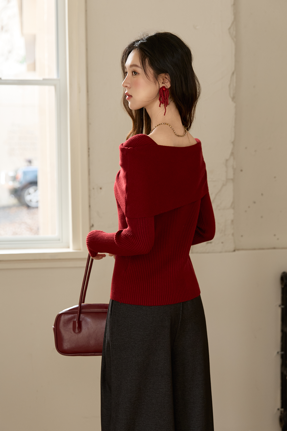 여성용 니트 셔츠