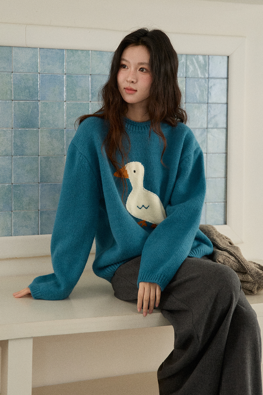 여성용 니트 셔츠