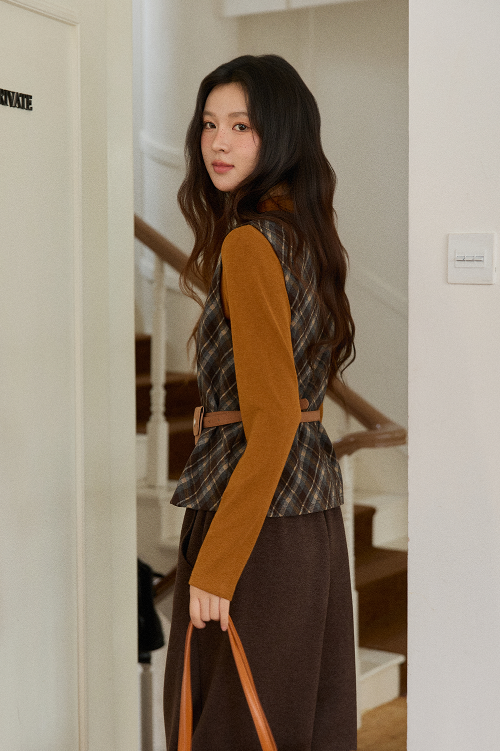 เสื้อกั๊ก+เสื้อถัก+กระเป๋าคาดเอวสำหรับผู้หญิง