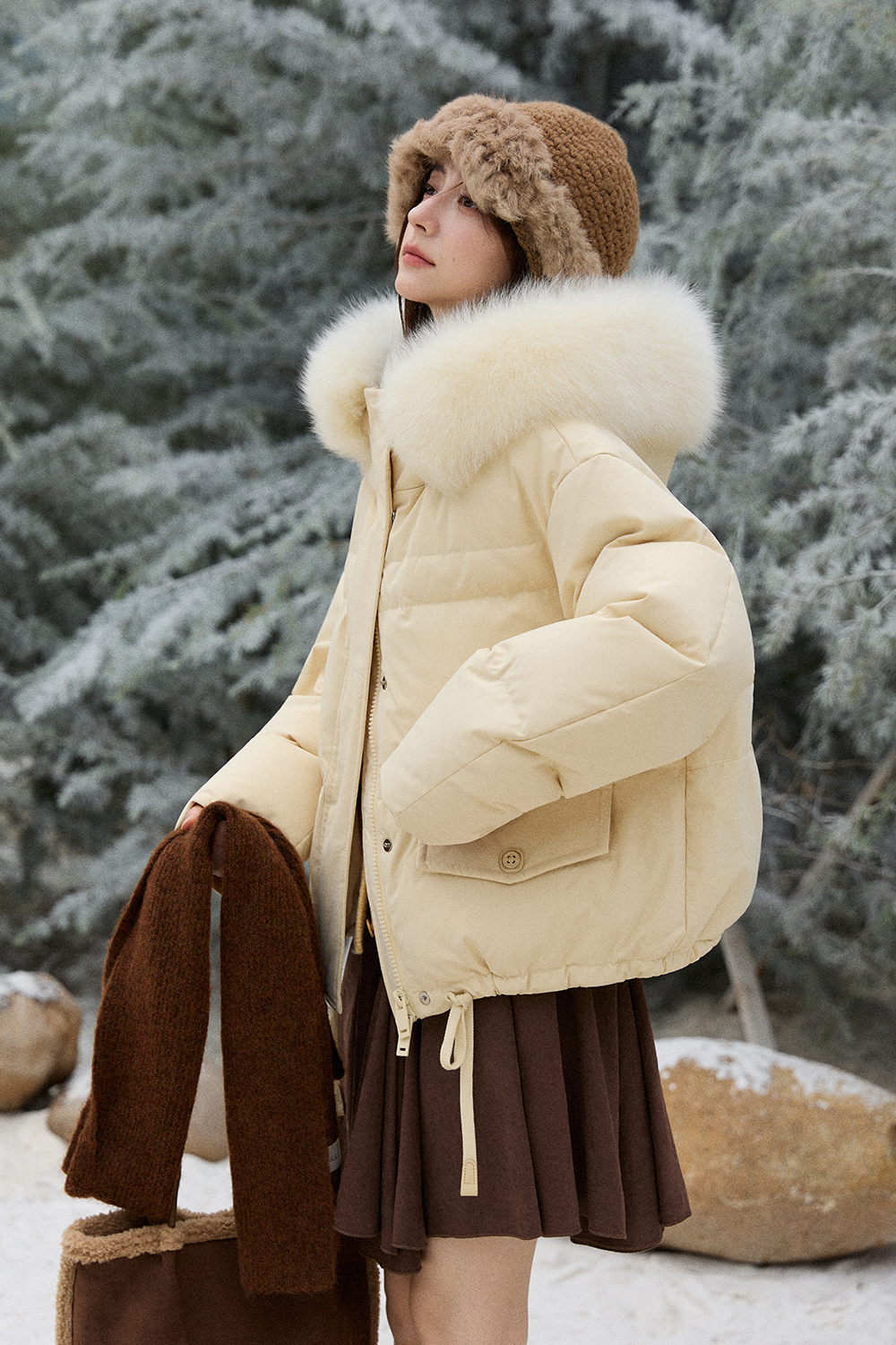ジャケット・アウター pidassoPuff sleeve wool jacket Puffer Jacket Coat for Women