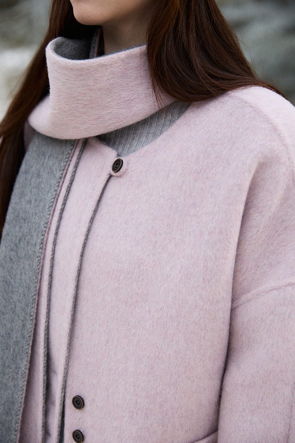 女士羊毛大衣+圍巾