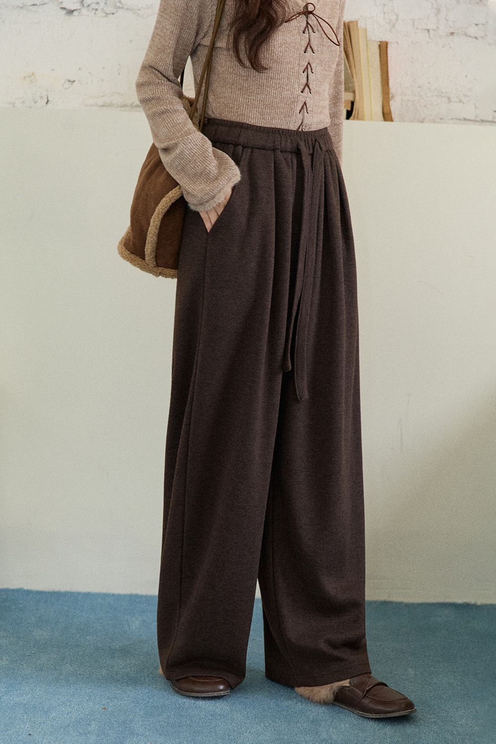 レディースワイドレッグパンツ