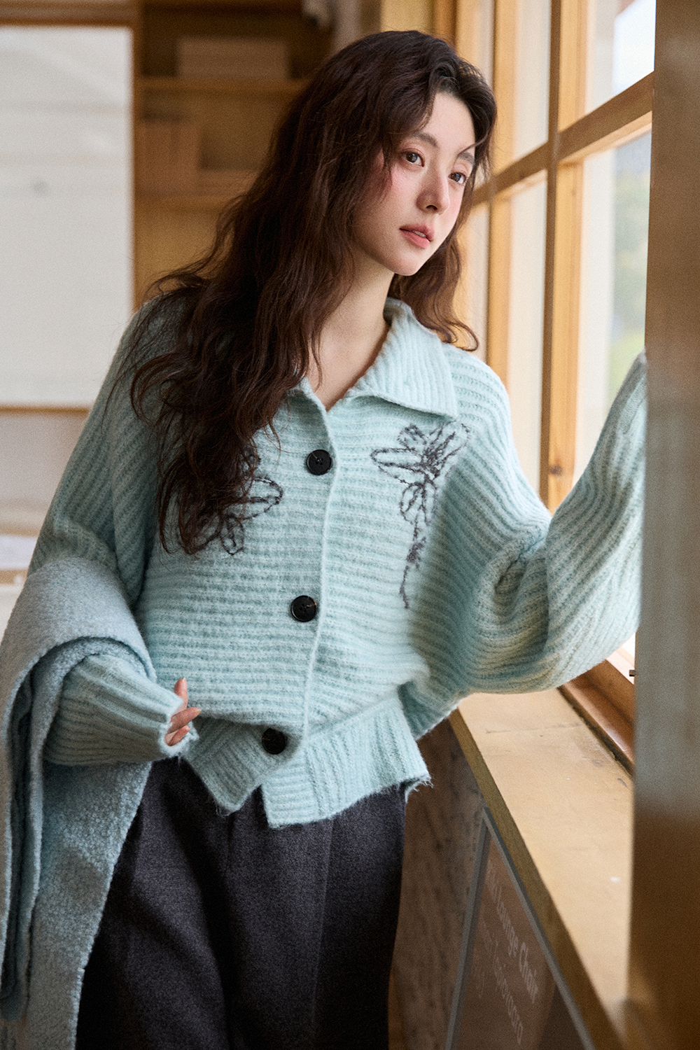 여성용 니트 셔츠